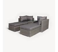 Paris 4 Seater 5 pos multi relaxer set - Grey