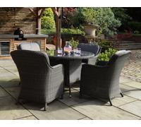 Paris 4 Seater Round Dining Set With Imperial Chairs Grey