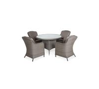 Paris 4 Seater Round Dining Set With Imperial Chairs Grey