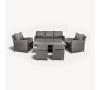 Paris 6 Piece Sofa Dining Set - Grey
