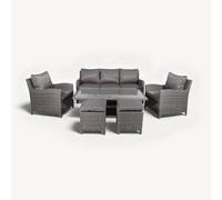 Royalcraft Paris 7 Seater 6pc Deluxe Sofa Dining Set in Grey Royalcraft Grey