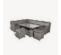 Paris 7 Seater Corner Adjustable Dining Set Grey
