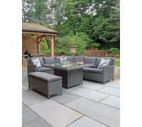 Royalcraft Paris Deluxe Firepit Dining Set Grey