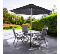 Royalcraft Rio 4 Seater Recliner Dining Set - Black