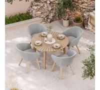 Royalcraft Roma 120Cm Round Sunray Table With Terrazzo Insert And 4 Sol Dining Chairs