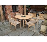 Royalcraft Roma 150Cm 6 Seat Set With Rope Stacking Chairs