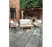 Royalcraft Roma 4 Seat Lounge Set Natural