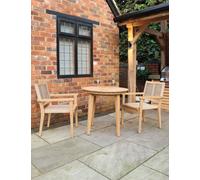 Royalcraft Roma Bistro Set With Rope Stacking Chairs