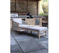 Royalcraft Roma Sun Lounger with Tray Natural