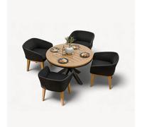 Royalcraft Tuscany 120Cm Round Table With 4 Eden Night Dining Chairs