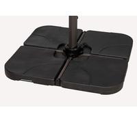 Water Fillable Cross Stand Cantilever Quarter Parasol Base Black