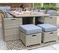 WENTWORTH 10 Seater Rectangular Cube Set Royalcraft Natural One Size