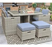 Royalcraft Wentworth 8 Seater Cube Set, Cream