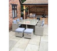 Royalcraft Wentworth Rattan 10 Seater Garden Dining Set Natural