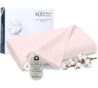 Royale Linen 400 Thread Count 100% Cotton Flat Sheets Only - Cooling Sheets - Queen Flat Sheets Only Sold Separately - Luxury Sateen Weave - Breathable & Super Soft Top Sheet Only (Queen, Kyoto Blush)