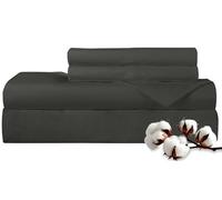 Royale Linens 100% Long Staple Combed Cotton Sheet Set 300 Thread Count 3 Piece Double Bed Sheet Set 1 Fitted Sheet 1 Flat Sheet 1 Pillowcase - Breathable, Cool and