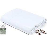 Royale Linens 100% Organic Cotton Full Flat Sheet Only - Super Soft - Percale Top Sheets - Full Flat Sheet Sold Separately - Breathable, Cool & Crisp White Sheets Only (81" x 96", White)