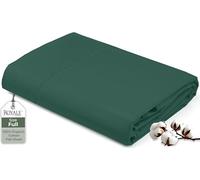 Royale Linens 100% Organic Cotton Full Flat Sheet Only - Super Soft - Percale Top Sheets - Full Flat Sheet Sold Separately - Breathable, Cool & Crisp Sheets Only (81" x 96", Hunter Green)