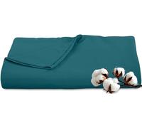 Royale Linens 300 Thread Count 100% Long Staple Combed Cotton Flat Sheet - Super Soft - Top Sheets - King Flat Sheet Sold Separately - Breathable, Cool & Crisp Percale Sheets Only (King, Teal)
