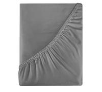 Royale Linens 400 Thread Count 100% American Grown Cotton Fitted Sheet King Size - All Around Elastic Fitted Sheet - Luxury Sateen Weave - Snug Fit Bottom Sheets Fit Up to 16" (King,Spanish Slate)