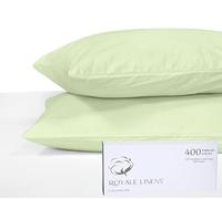 Royale Linens 400 Thread Count 100% American Grown Cotton Pillowcase Set - Luxury Sateen King Pillow case - 20"x40" Inch Soft & Smooth Set of 2 Sage Green Pillowcases -(King, Florentine Sage)