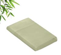 Royale Linens Bamboo Viscose Twin Flat Sheets Only - Cooling Sheets - Organic Viscose Derived from Bamboo - Flat Sheet Only - Top Sheet - Breathable & Silky Bedding (Twin, Sage Green)