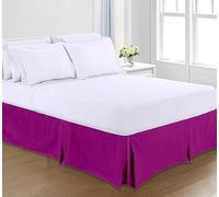 Royale Linens® Base Valance Sheet Pleated Platform - Plain Polycotton Bed Base Skirt (Fuchsia, King)