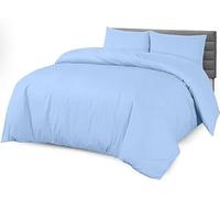 Royale Linens® Duvet Cover Set - Soft 100% Egyptian Cotton 300 Thread Count Duvet Cover with Pillow case - Bedding Quilt Cover Set (Blue, Single)