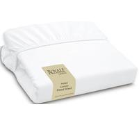 Royale Linens Fitted Sheet Queen - Brushed Hotel Quality 1800 Ultra-Soft Wrinkle & Fade Resistant - Bottom Sheet - Deep Pocket Stretches Up to 16" - Fitted Sheet Only - Elastic Sheet (Queen, White)