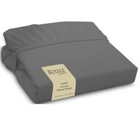 Royale Linens Fitted Sheet Queen - Ultra Soft 1800 Brushed Microfiber - Hotel Luxury Bottom Sheets - Wrinkle Free & Fade Resistant - Deep Pocket Fitted Sheet Only (Queen, Grey)