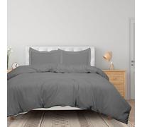 ROYALE LINENS Grey Duvet Cover Queen Size - Queen Duvet Cover Set - 3 Piece Double Brushed Queen Duvet Covers with Zipper Closure, 1 Queen Duvet Cover 90x90 inches and 2 Pillow Shams (Queen, Grey)