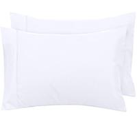 Royale Linens King Pillowcase Set of 2 - Bed Pillow Cover - 20" x 40" -White Pillowcases - 1800 Brushed Microfiber, Wrinkle & Fade Resistant - Soft & Cozy- King Size Pillow Case (White)
