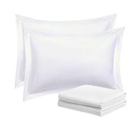 Royale Linens® Oxford Pair of Pillowcases 100% Egyptian Cotton 800 Thread Count, Ultra Soft Cozy & Breathable Standard Pillowcases, 50x75 cm, White