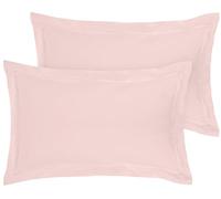 Royale Linens Pillow Shams 2 Pack Euro Size 26x26 Inch - Brushed 1800 Microfiber - Bed Pillow Shams Wrinkle & Fade Resistant Super Soft and Cozy - Back Overlap Closure - Oxford Pillowcase (Euro, Pink)