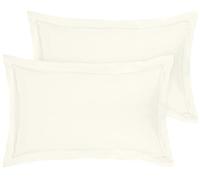 Royale Linens Pillow Shams 2 Pack King Size 20x36 Inch - Brushed 1800 Microfiber - Bed Shams, Wrinkle & Fade Resistant Super Soft and Cozy - Envelope Closure - Oxford Pillowcase (King,Ivory)