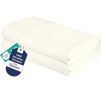 Royale Linens Queen Size Flat Sheet Only - Brushed 1800 Microfiber - Ultra Soft & Breathable - Wrinkle & Stain Resistant - Hotel Quality Flat Sheet Sold Separately - Top Sheet For Bed - (Queen, IVORY)
