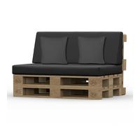 Royale Linens® Set of 4 Pallet Cushion Outdoor/Indoor - Highly Comfortable - Euro Pallet Foam Cushions Garden Seat Pads Furniture Sofa Cushions Only (Black)