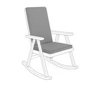 Royale Linens Waterproof High Back Chair Cushion for Garden & Patio Chairs 96x41x5cm Loungers, Recliner, Relaxer Durable & Comfy Seat Pads for Indoor/Outdoor Use, Foldable Seating Cushions (Gray)