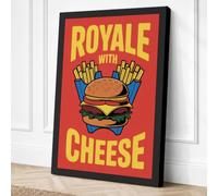 Royale with Cheese Retro Canvas Wall Art Print 18x12 Inch