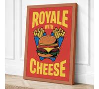 Royale with Cheese Retro Canvas Wall Art Print 24x16 Inch