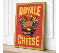 Royale with Cheese Retro Canvas Wall Art Print 24x16 Inch