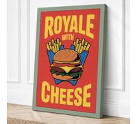 Royale with Cheese Retro Canvas Wall Art Print 24x16 Inch | Sage