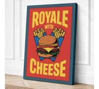 Royale with Cheese Retro Canvas Wall Art Print 36x24 Inch