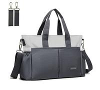 ROYALFAIR Nappy Changing Bags, Baby Changing Bag For Mom And Dad Portable Messenger Tote Bag With Pram Clips, Maternity Diaper Bag Travel Tote Bag (Grey,Medium)