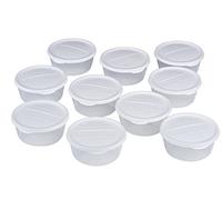 RoyalFay Piccolo Pizza Ball Box Set of 10 - Fermentation Boxes with Lid Colour White - Food-Safe Meal Prep Box for Pizza Dough Bales & Ingredients - Stackable, BPA-Free & Made in EU