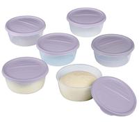 RoyalFay Piccolo Pizza Ball Box Set of 6 - Stackable Fermentation Box with Lid Colour Rose - Food-Grade Ingredient Container for Pizza Dough Balls - Rose