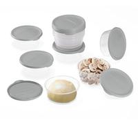 RoyalFay Piccolo Pizza Dough Box Pack of 10, Granite, 12.2 cm (Diameter) x 7.6 cm (Height), Transparent, Food Grade, BPA Free, Dishwasher & Microwave Safe, Freezer Safe, Pizza Storage Container