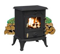 5kW Cast Iron Multifuel Stove + Firewood Starter Kit RoyalFire Dark Grey One Size