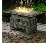 RoyalFire Icarus Rattan Rising Firepit Table in Walnut Grey - Walnut Grey - PE Rattan - 1