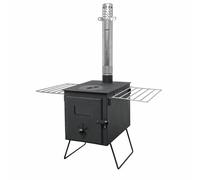 RoyalFire Pandora Portable Firebox Tent Stove in Black - Compact Wood Burning Camping Stove with Chimney Pipe, Outdoor Cook & Heat Solution for Tents, Cabins & Hiking Trips